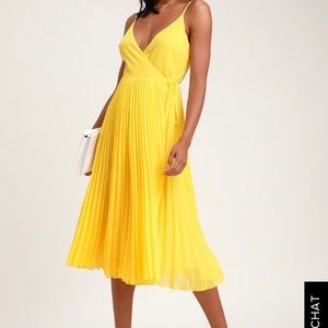 Yellow Lulus Wrap Dress